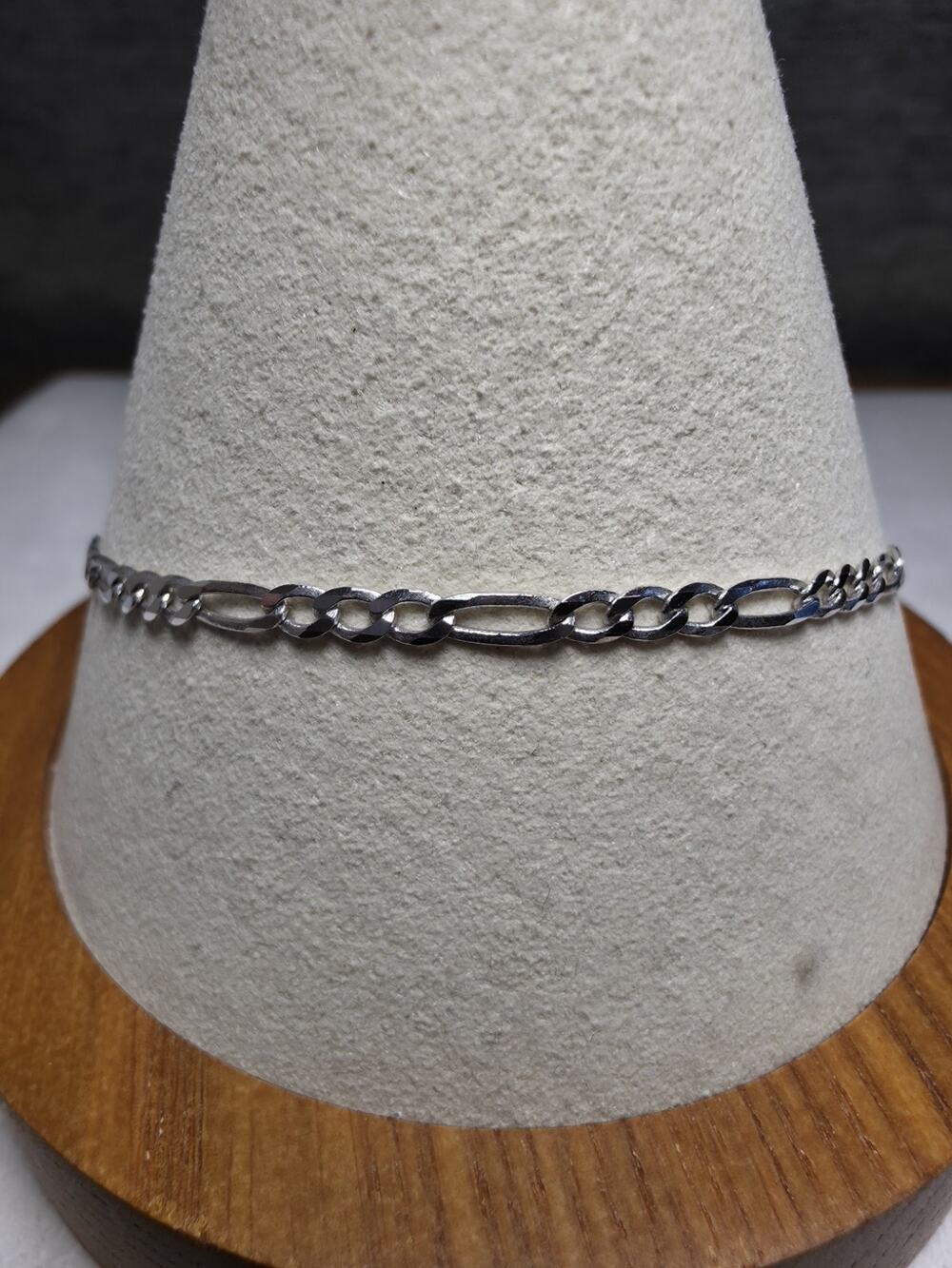 8" 2.7mm Figaro Chain Bracelet Solid 925 Sterling Silver w/Lobster Clasp